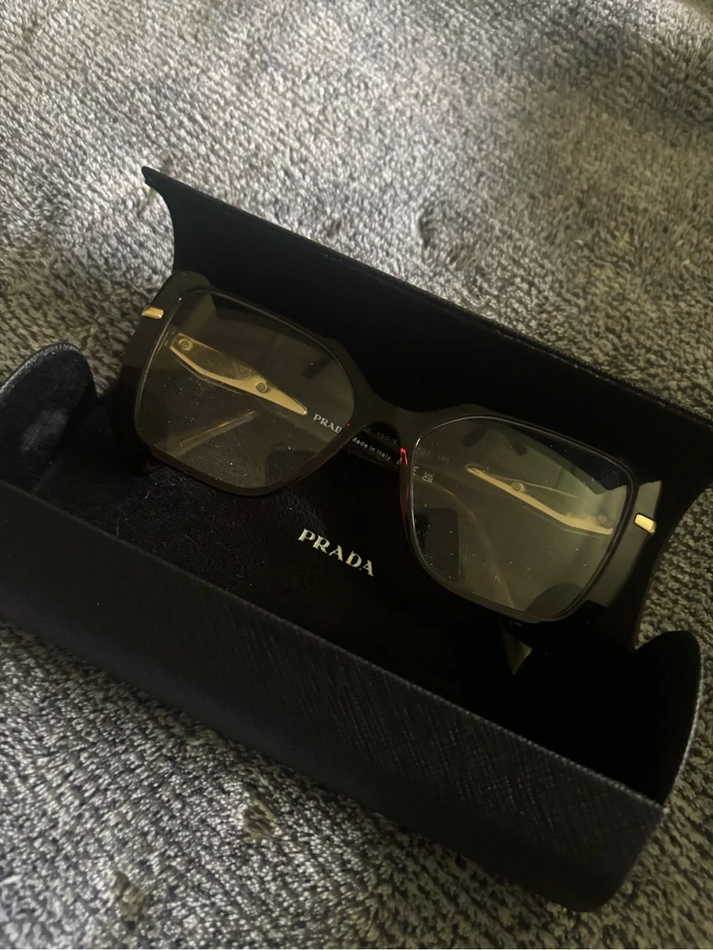 Prada Brown Tortoiseshell glasses  with Gold Temple Plaque